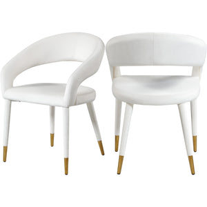 Meridian Destiny Cream Velvet Dining Chair