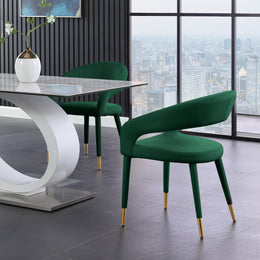 Meridian Destiny Green Velvet Dining Chair