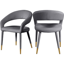 Meridian Destiny Grey Velvet Dining Chair
