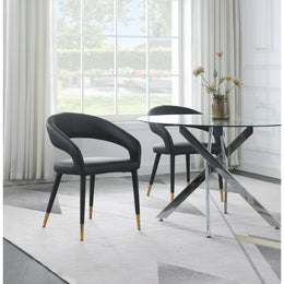 Meridian Destiny Black Vegan Leather Dining Chair