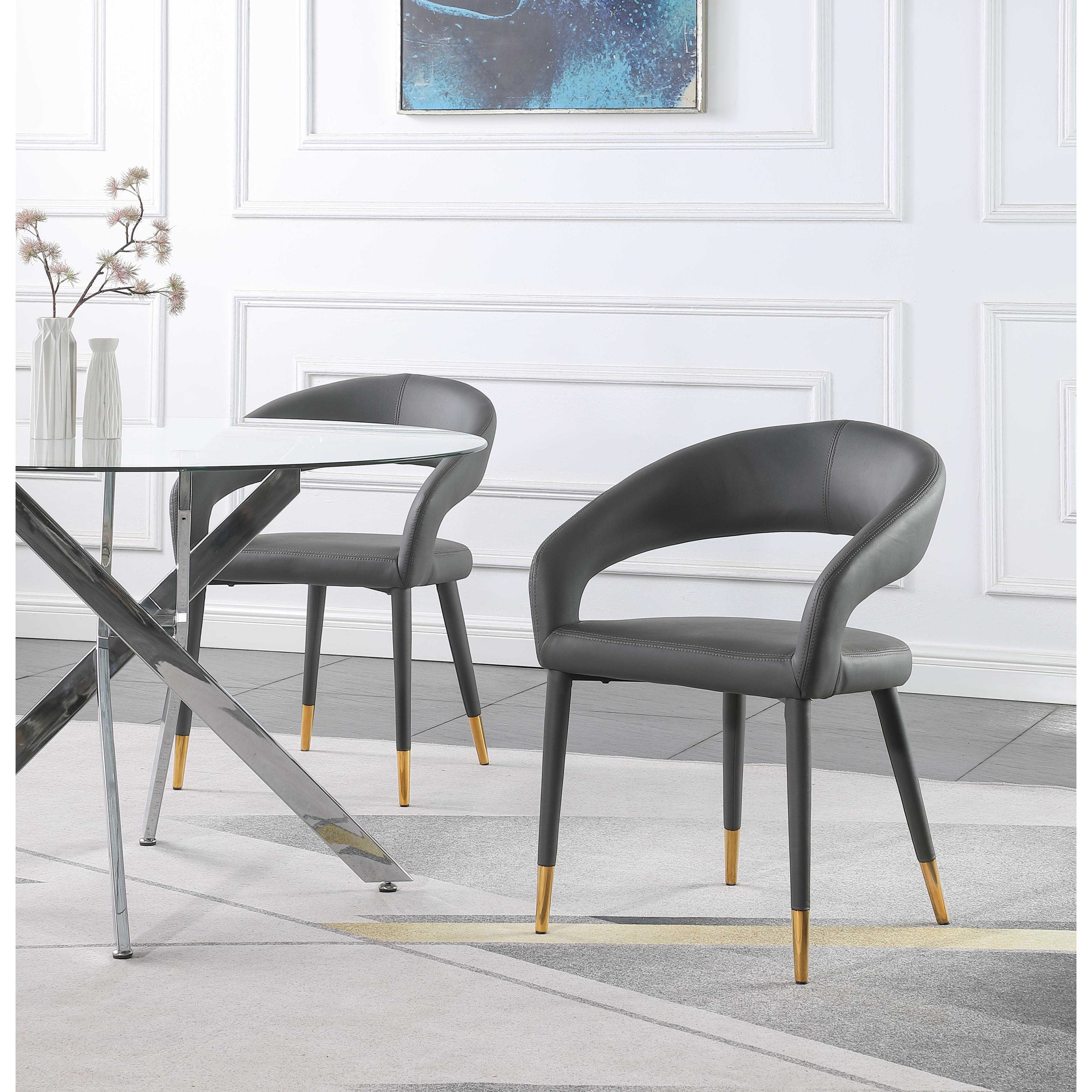 Meridian Destiny Grey Vegan Leather Dining Chair
