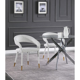 Meridian Destiny Cream Boucle Fabric Dining Chair