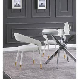 Meridian Destiny Cream Boucle Fabric Dining Chair