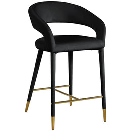 Meridian Destiny Black Velvet Stool