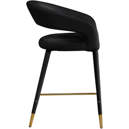 Meridian Destiny Black Velvet Stool