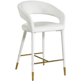 Meridian Destiny Cream Velvet Stool
