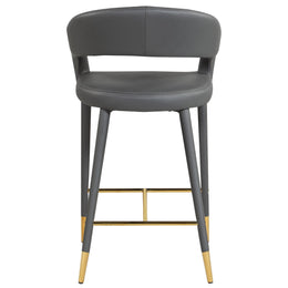 Meridian Destiny Grey Vegan Leather Stool