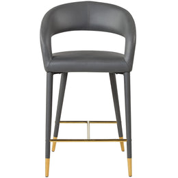 Meridian Destiny Grey Vegan Leather Stool