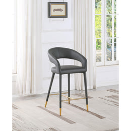 Meridian Destiny Grey Vegan Leather Stool
