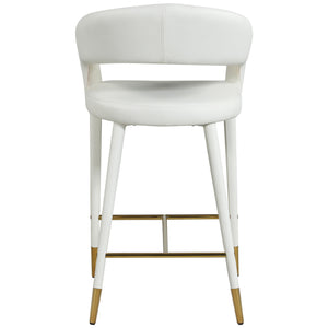 Meridian Destiny White Vegan Leather Stool