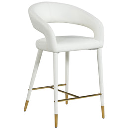 Meridian Destiny White Vegan Leather Stool