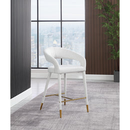 Meridian Destiny Cream Fabric Stool