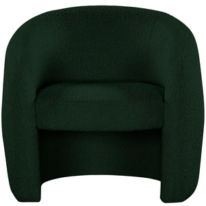 Meridian Acadia Green Boucle Fabric Accent Chair
