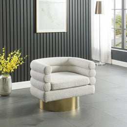 Meridian Tessa Cream Boucle Fabric Accent Chair