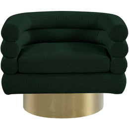 Meridian Tessa Green Boucle Fabric Accent Chair