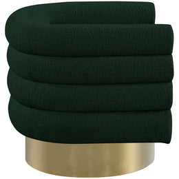 Meridian Tessa Green Boucle Fabric Accent Chair