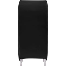 Meridian Crescent Black Velvet Accent Chair