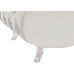 Meridian Crescent Cream Velvet Accent Chair