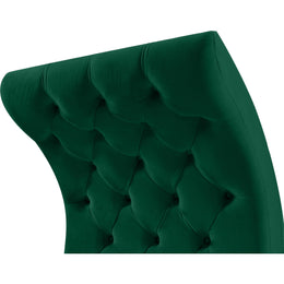 Meridian Crescent Green Velvet Accent Chair