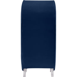 Meridian Crescent Navy Velvet Accent Chair