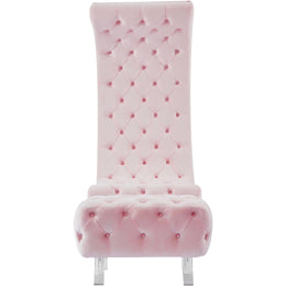 Meridian Crescent Pink Velvet Accent Chair