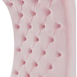 Meridian Crescent Pink Velvet Accent Chair