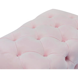 Meridian Crescent Pink Velvet Ottoman