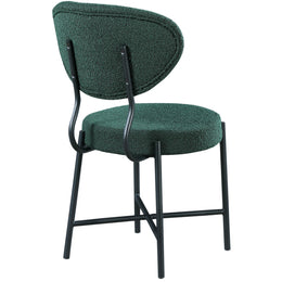 Meridian Allure Green Boucle Fabric Dining Chair