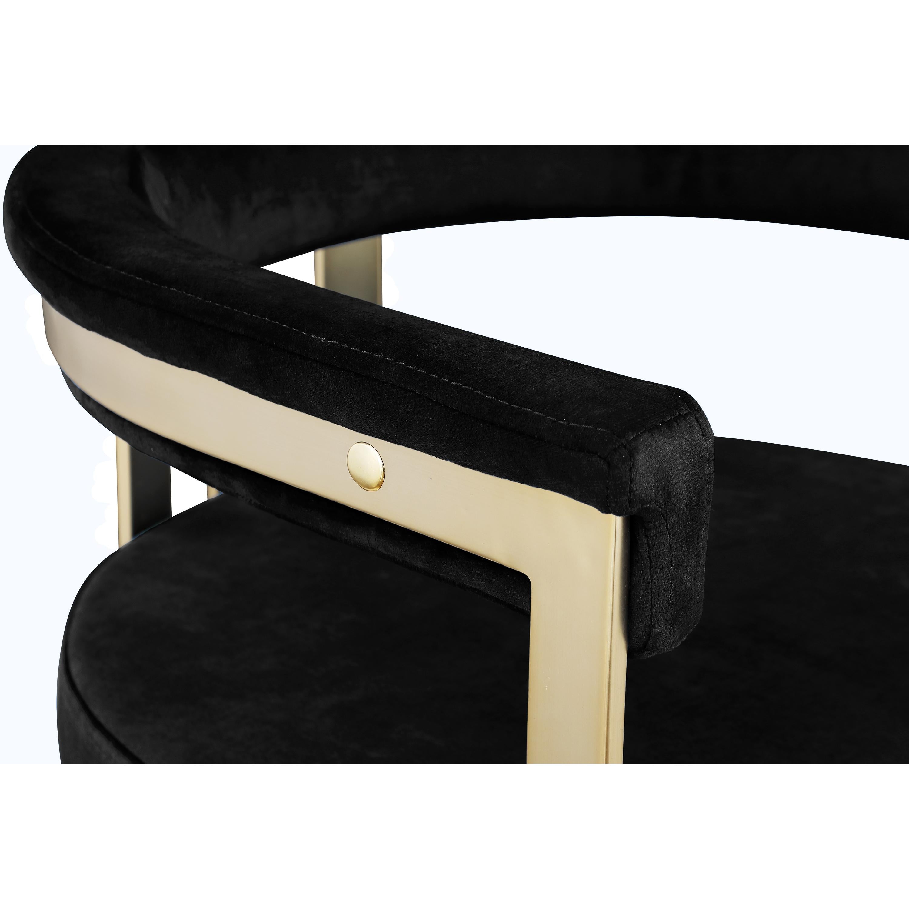 Meridian Marcello Black Velvet Dining Chair