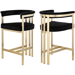 Meridian Marcello Black Velvet Counter Stool