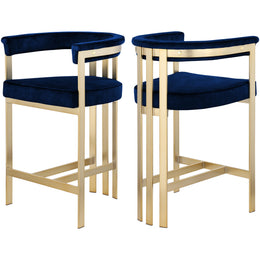 Meridian Marcello Navy Velvet Counter Stool