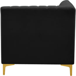 Meridian Alina Black Velvet Corner Chair