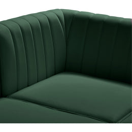 Meridian Alina Green Velvet Armless Chair