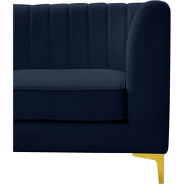 Meridian Alina Navy Velvet Corner Chair