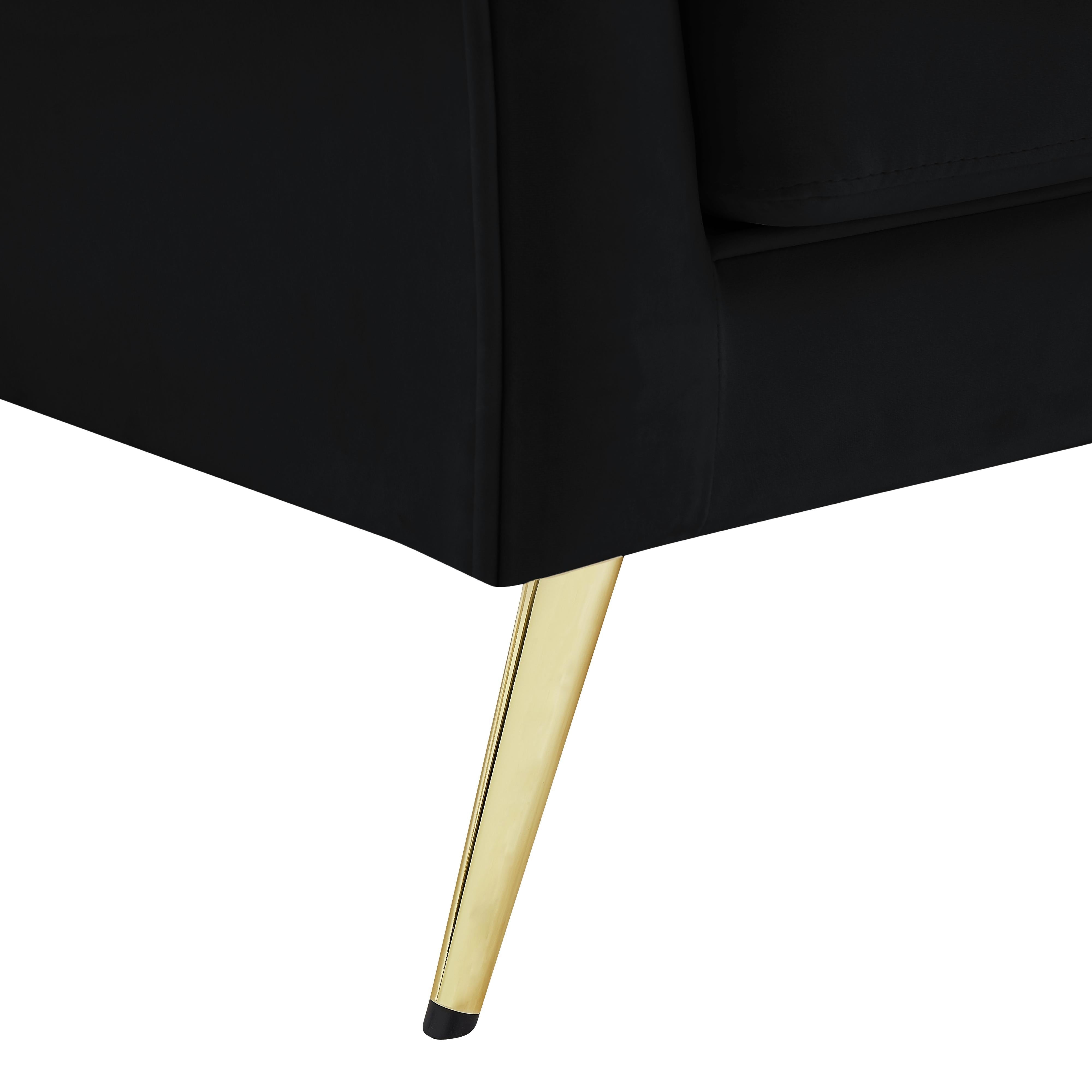 Meridian Lips Black Velvet Chair