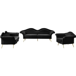 Meridian Lips Black Velvet Chair