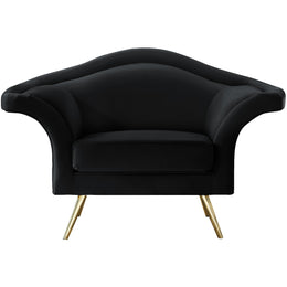 Meridian Lips Black Velvet Chair