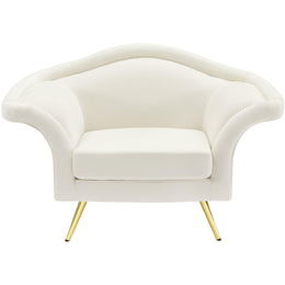 Meridian Lips Cream Velvet Chair