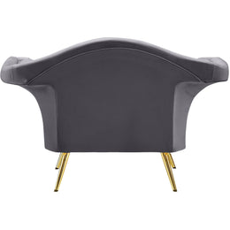 Meridian Lips Grey Velvet Chair