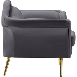 Meridian Lips Grey Velvet Chair