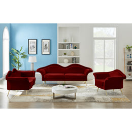 Meridian Lips Red Velvet Chair