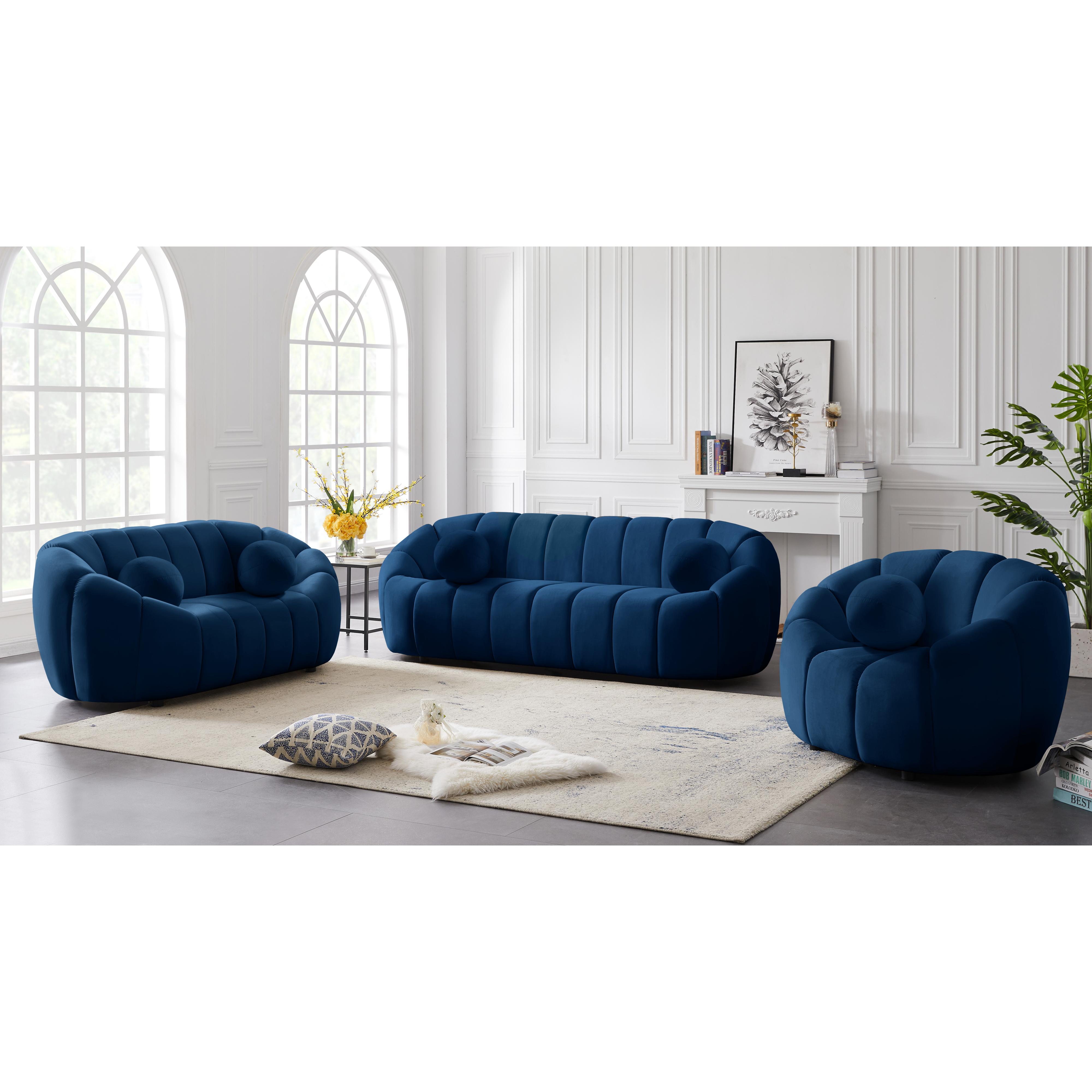 Meridian Elijah Navy Velvet Chair