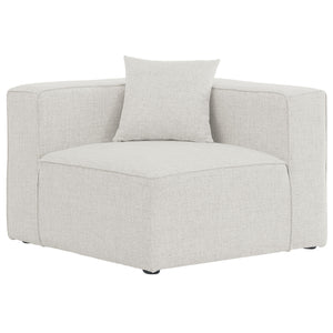 Meridian Cube Cream Durable Linen Textured Corner Chair