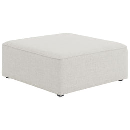 Meridian Cube Cream Durable Linen Textured Ottoman