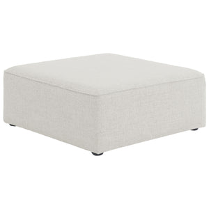 Meridian Cube Cream Durable Linen Textured Ottoman