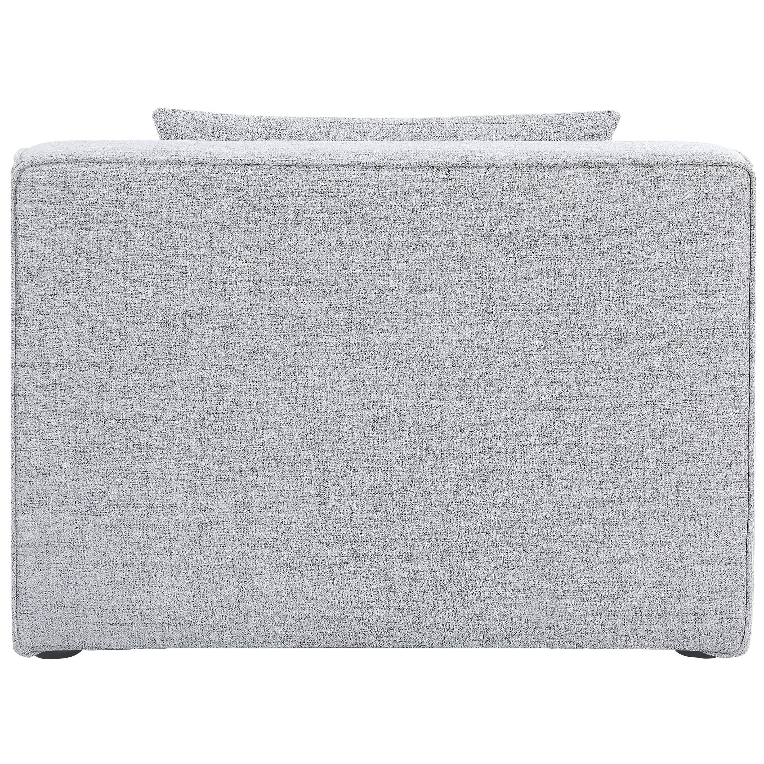 Meridian Cube Grey Durable Linen Textured Armless Chair