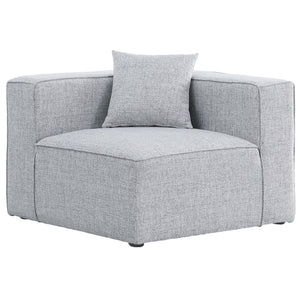 Meridian Cube Grey Durable Linen Textured Corner Chair