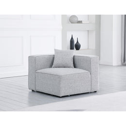 Meridian Cube Grey Durable Linen Textured Corner Chair