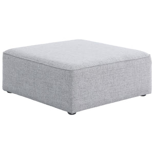 Meridian Cube Grey Durable Linen Textured Ottoman
