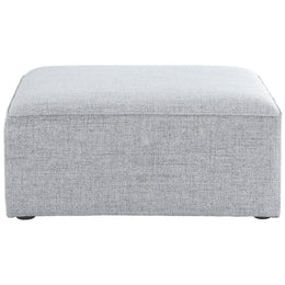 Meridian Cube Grey Durable Linen Textured Ottoman